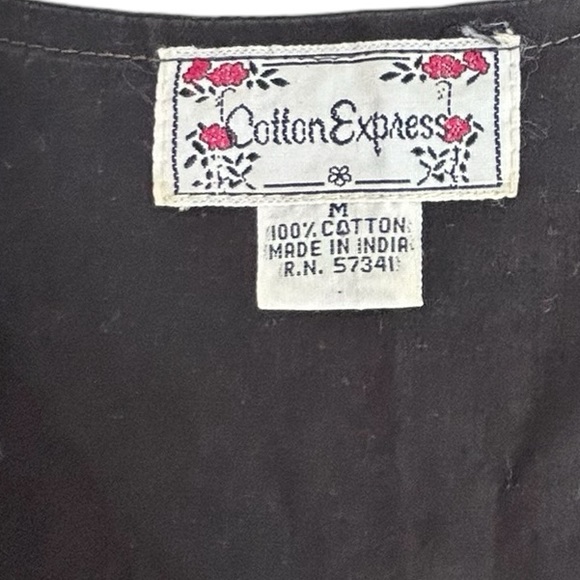 Cotton Express Black Crocheted Beaded Vest Sweater Cardigan SZ M - Picture 5 of 5